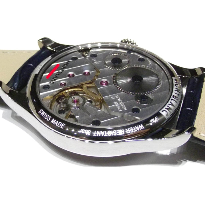 Hodinky Montblanc 1858 Manual Small Second 44mm modrá manuální natahovací ocel 113702 - Gioielleria Capodagli