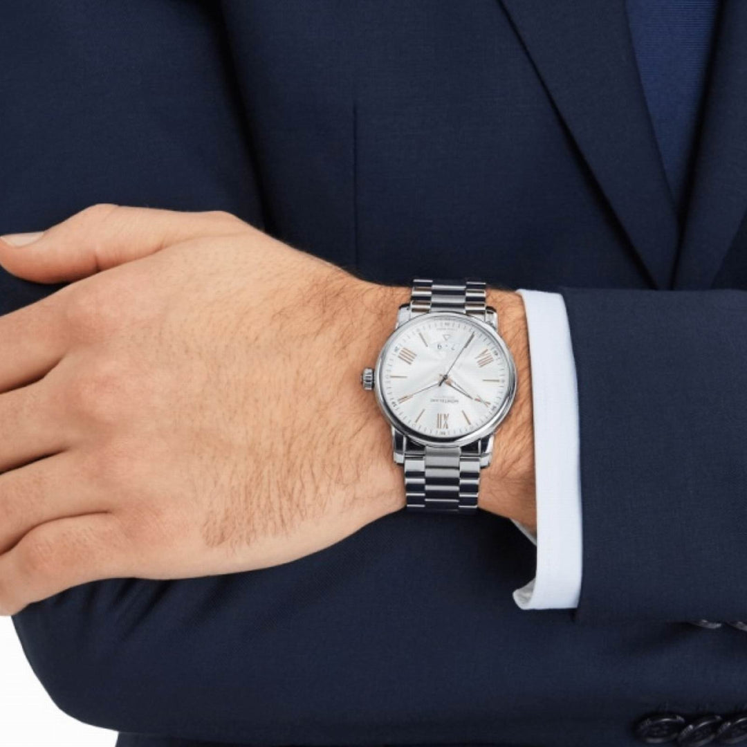 Montblanc watch 4810 Date 42mm automatic silver steel 114852 - Capodagli Jewelry