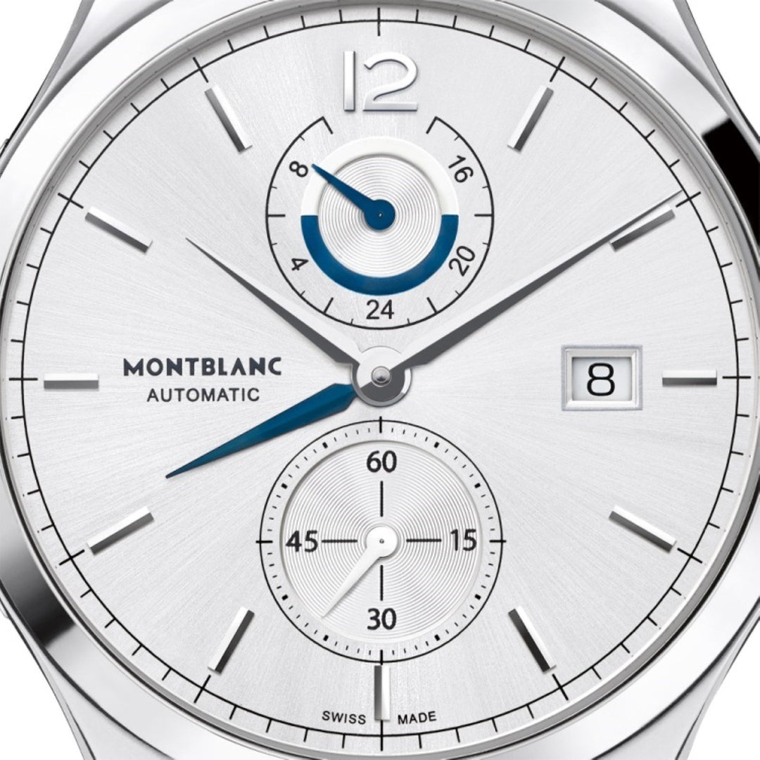 Montre Montblanc Heritage Chronometrie Dual Time 41mm argent automatique acier 112540 - Capodagli Bijoux