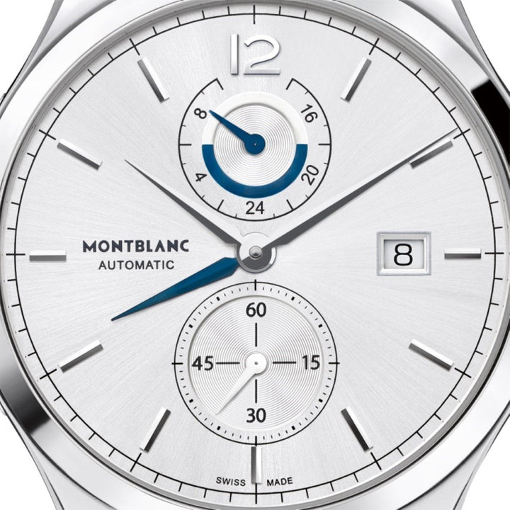 Montre Montblanc Heritage Chronometrie Dual Time 41mm argent automatique acier 112540 - Capodagli Bijoux