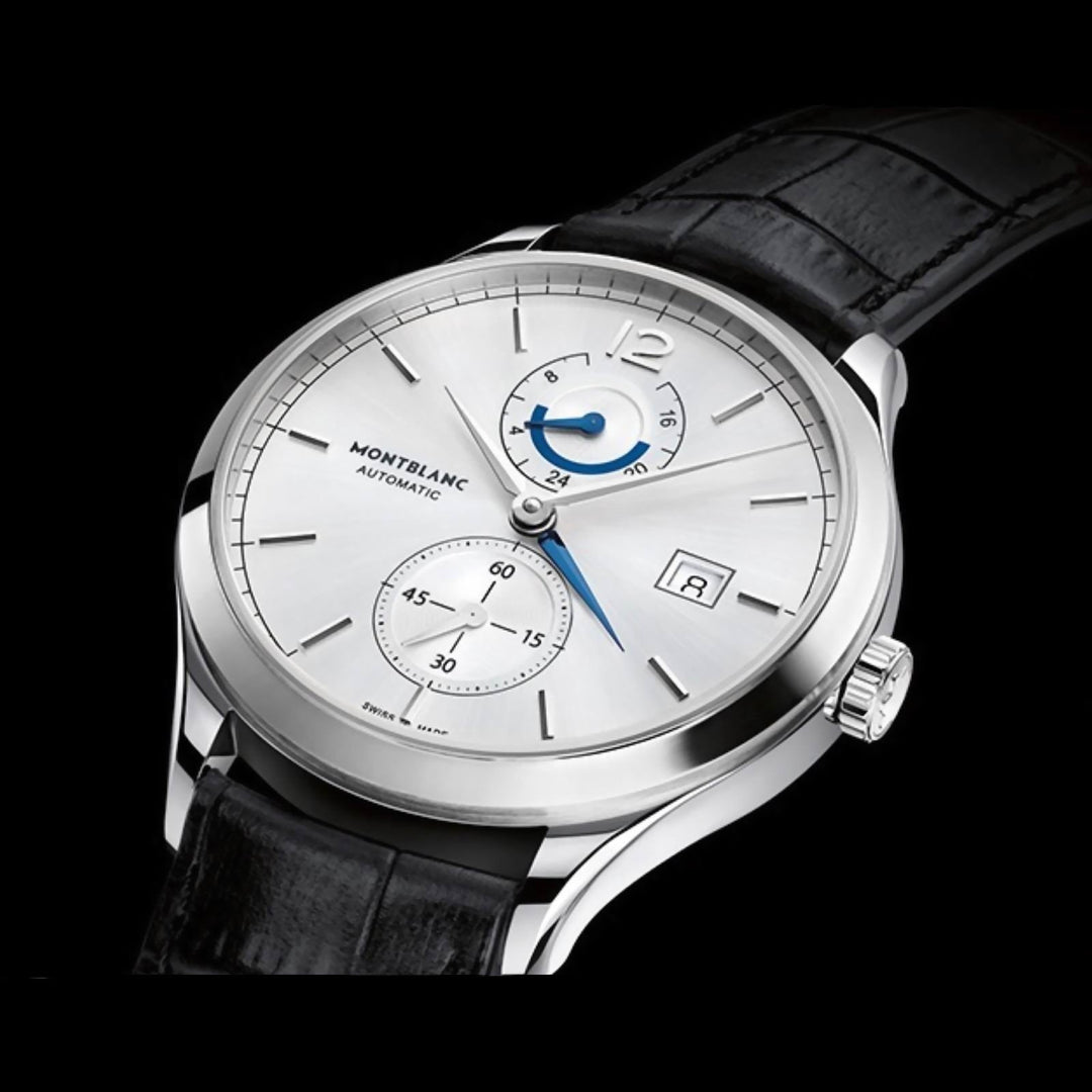 Montre Montblanc Heritage Chronometrie Dual Time 41mm argent automatique acier 112540 - Capodagli Bijoux