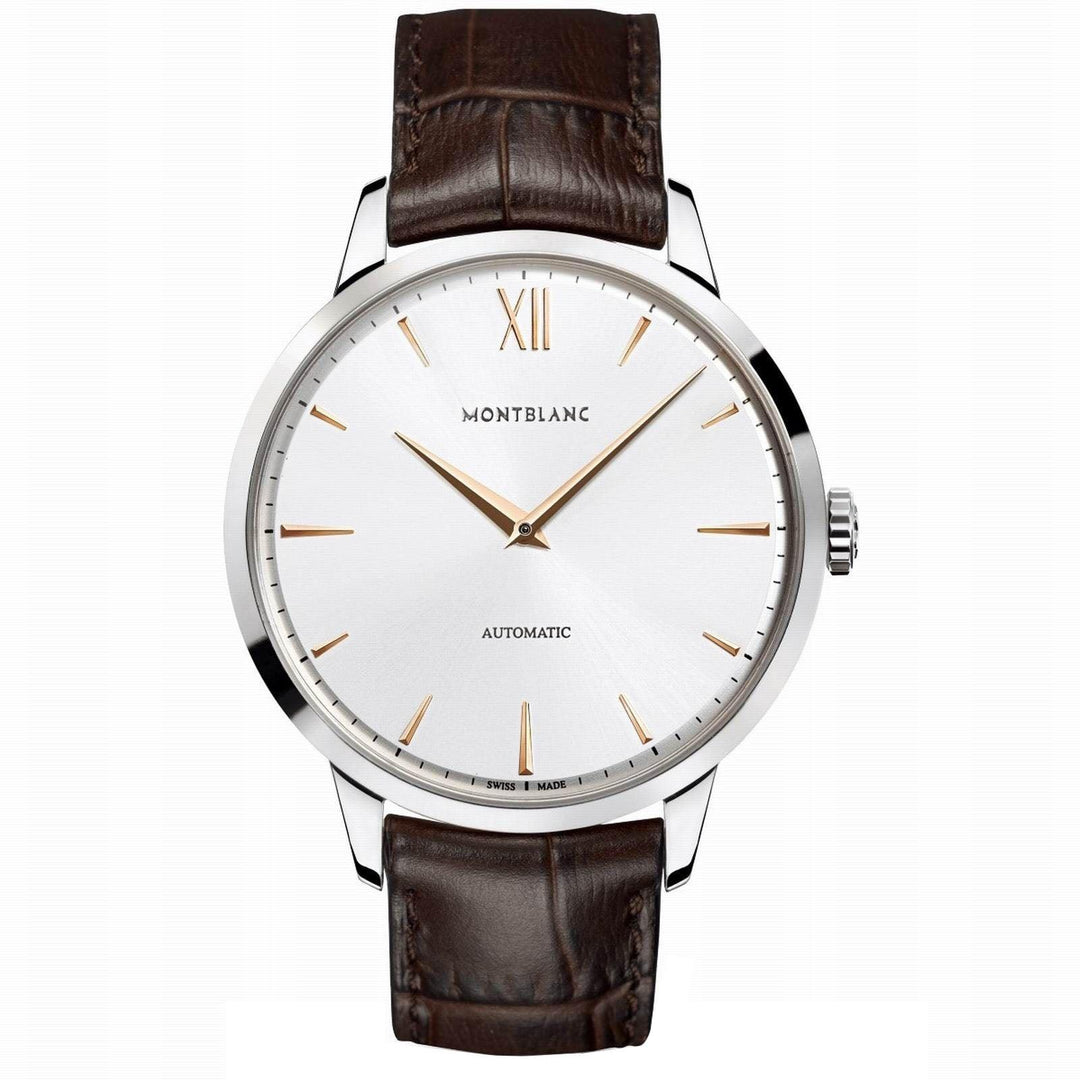 Montblanc Heritage Spirit 41mm srebrny automatyczny stalowy zegarek 110695 - Capodagli 1937