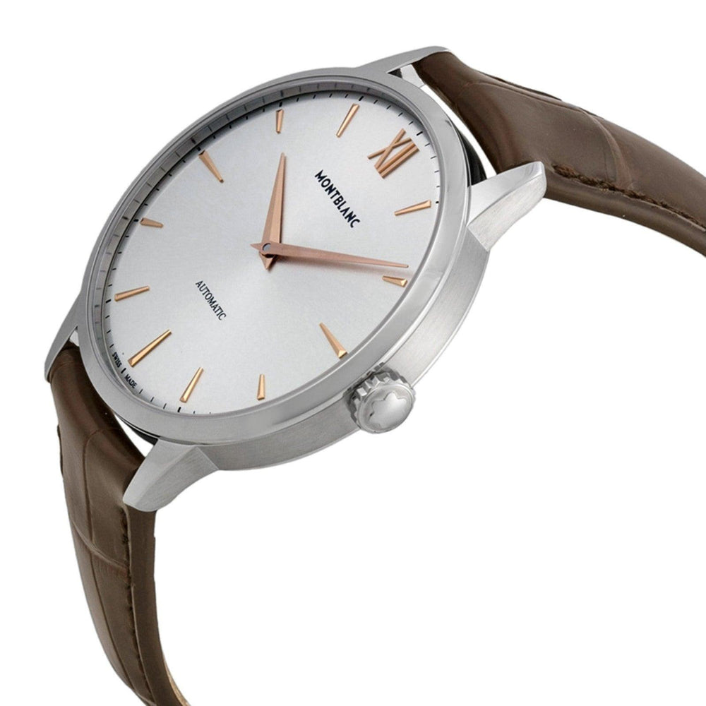 Zegarek Montblanc Heritage Spirit 41 mm srebrna automatyczna stal 110695 - Biżuteria Capodagli