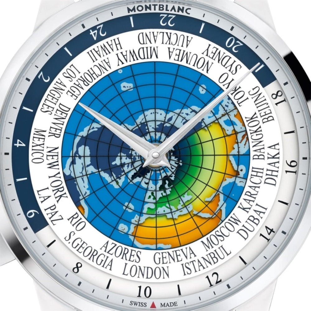 Montblanc Heritage Spirit Orbis Terratum Latino Unicef ​​automatstål i begränsad upplaga 116533 - Capodagli Jewellery