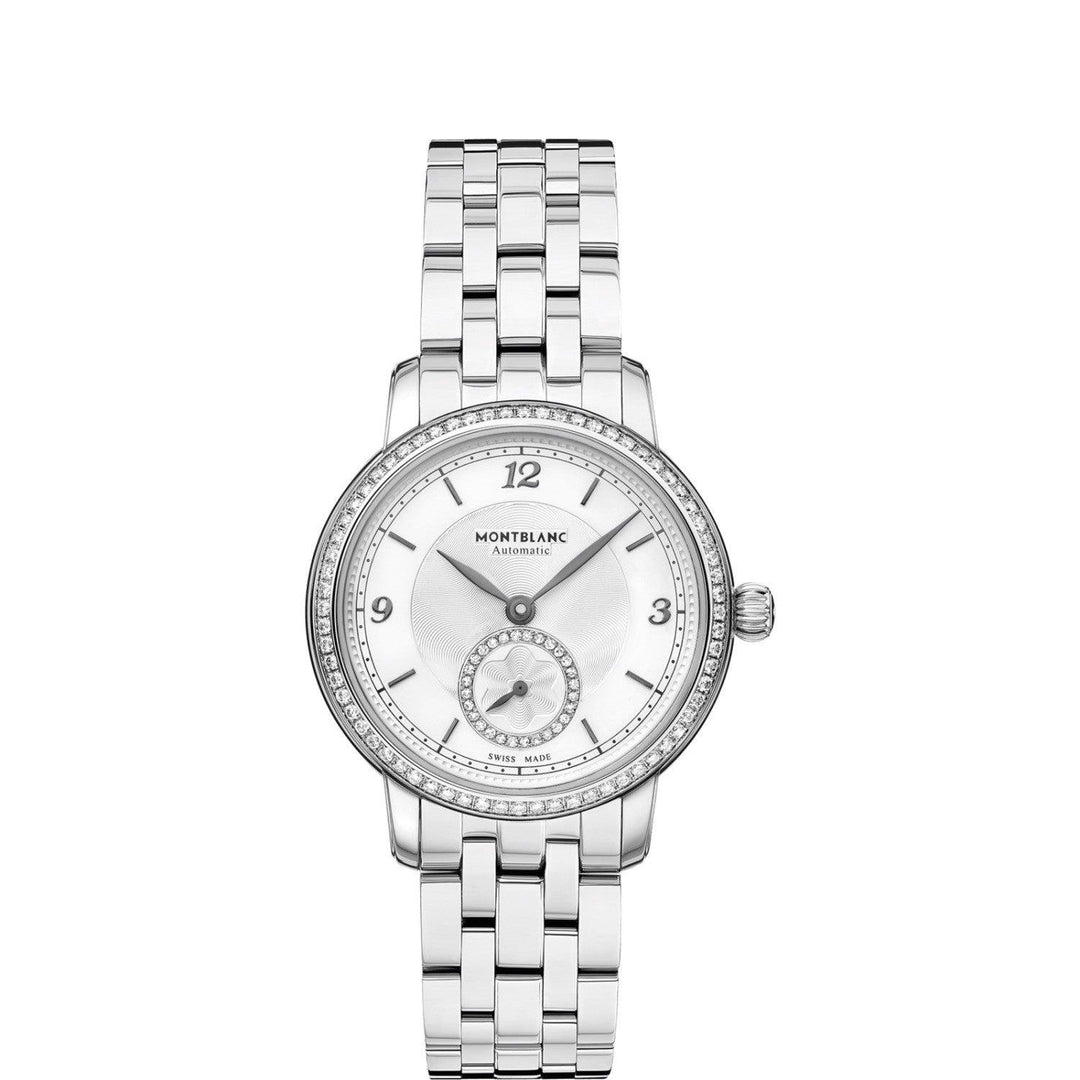 Montre Montblanc Star Legacy Petite Seconde 32mm argent diamants automatique acier 118533 - Capodagli Jewelry