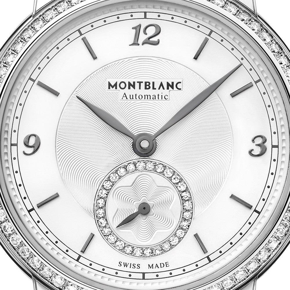 Montre Montblanc Star Legacy Petite Seconde 32mm argent diamants automatique acier 118533 - Capodagli Jewelry