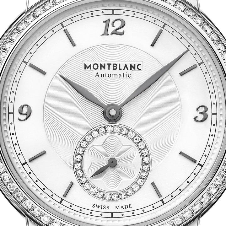 Montblanc watch Star Legacy Small Second 32mm silver diamonds automatic steel 118533 - Capodagli Jewelry