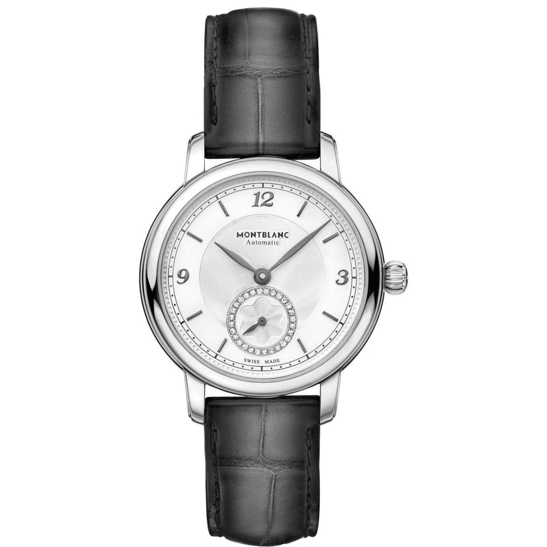 Montblanc Uhr Star Legacy Small Second 32 mm Silber Diamanten Automatik Stahl 118536 – Capodagli 1937