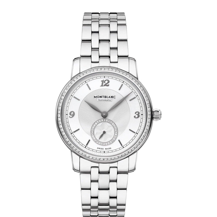 Reloj Montblanc Star Legacy Small Second 36mm plata diamantes automático acero 118507 - Joyería Capodagli