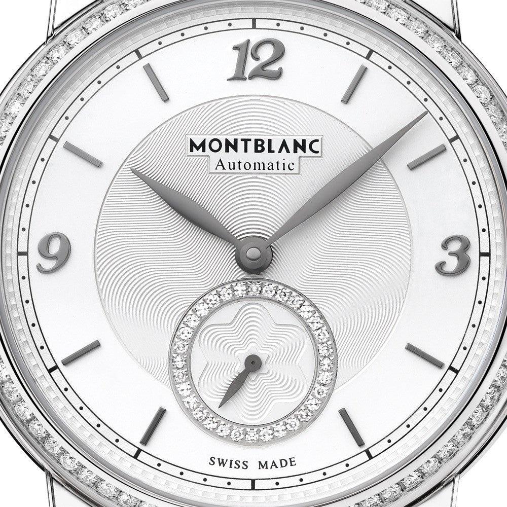 Reloj Montblanc Star Legacy Small Second 36mm plata diamantes automático acero 118507 - Joyería Capodagli