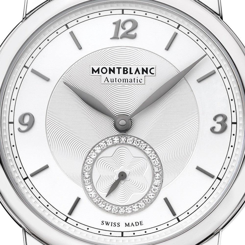 Reloj Montblanc Star Legacy Small Second 36mm plata diamantes automático acero 118511 - Joyería Capodagli
