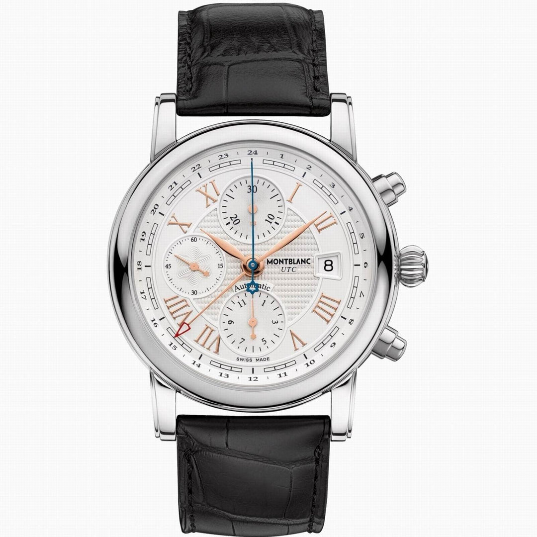 Zegarek Montblanc Star Roman Chronograph UTC Carpe Diem edycja specjalna 42 mm srebrna automatyczna stal 113880 - Gioielleria Capodagli