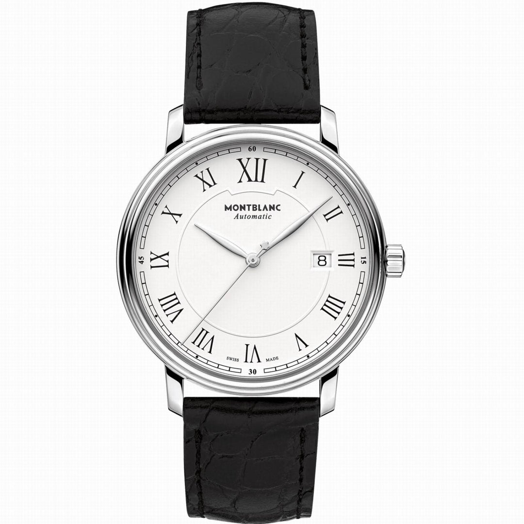 Montre Montblanc Tradition Date Automatique 40mm acier automatique blanc 112609 - Capodagli 1937
