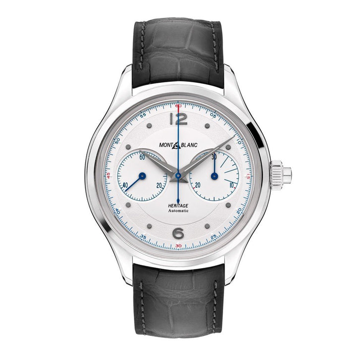 Ανδρικό ρολόι Montblanc Heritage Monopusher Chronograph 42mm αυτόματο γκρι αλιγάτορας 119951 - Gioielleria Capodagli