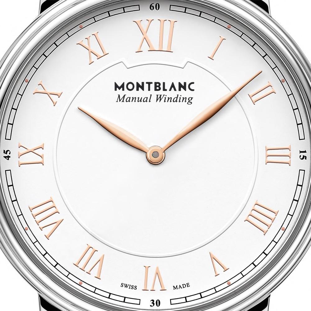 Montre homme Montblanc Tradition Enroulement manuel 40 mm bracelet cuir noir 119962 - Gioielleria Capodagli