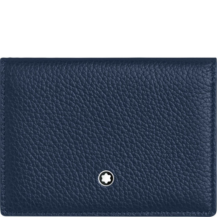 Montblanc visitkortholder med bælg og synlig lomme Meisterstück Soft Grain lyseblå 124134 - Gioielleria Capodagli