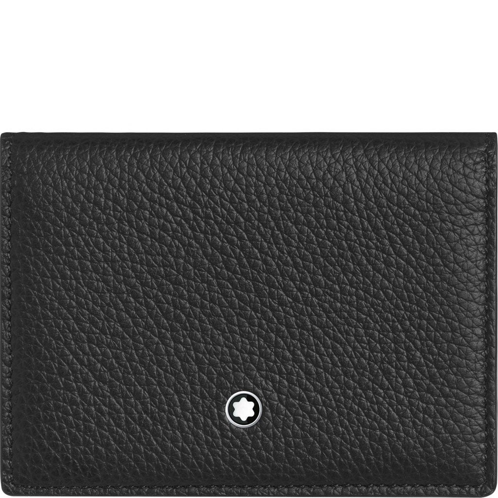 Montblanc-käyntikorttiteline, jossa palkeet ja näkyvä tasku Meisterstück Soft Grain musta punainen 124133 - Gioielleria Capodagli