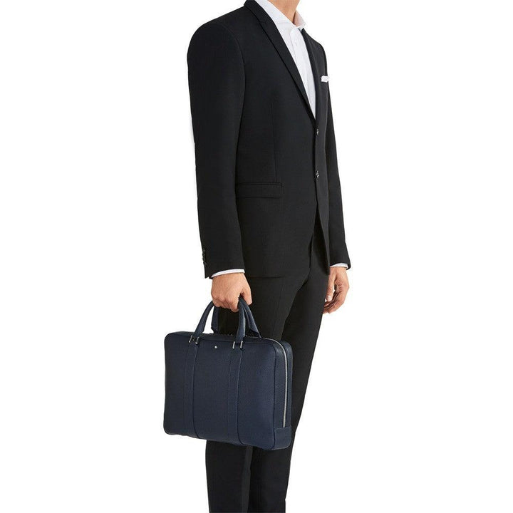 Portadocumentos delgado Montblanc Meisterstuck Soft Grain azul 116733 - Joyería Capodagli