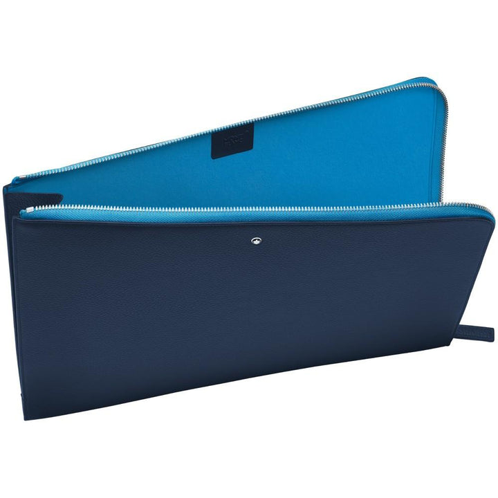 Suport documente Montblanc Meisterstück Soft Grain My Office albastru cobalt 124116 - Gioielleria Capodagli