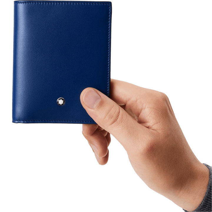 Portefeuille compact Montblanc 6 compartiments Meisterstück noir/bleu 129678 - Capodagli 1937