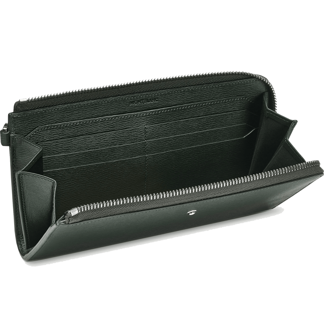 Montblanc long wallet 12 compartments Meisterstück 4810 Deep Forest green with zip and removable wrist strap 129249 - Capodagli 1937