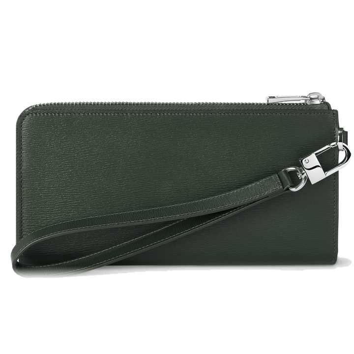 Montblanc long wallet 12 compartments Meisterstück 4810 Deep Forest green with zip and removable wrist strap 129249 - Capodagli 1937