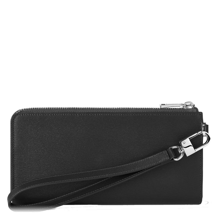 Cartera larga Montblanc 12 compartimentos Meisterstück 4810 negra con cremallera y correa extraíble para la muñeca 129248 - Capodagli 1937