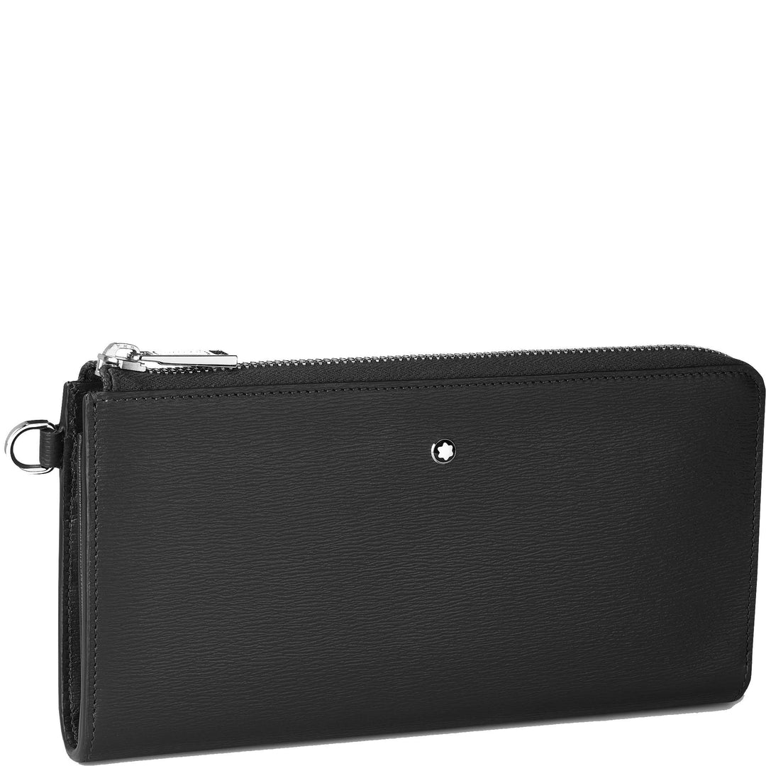 Cartera larga Montblanc 12 compartimentos Meisterstück 4810 negra con cremallera y correa extraíble para la muñeca 129248 - Capodagli 1937