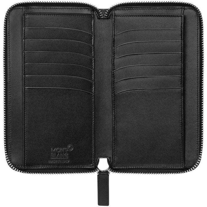 Portofel vertical Montblanc 12 compartimente cu fermoar mic Meisterstück negru 118304 - Gioielleria Capodagli