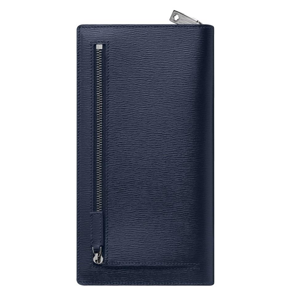 Portofel vertical Montblanc 13 compartimente cu fermoar 4810 Westside blue 118658 - Gioielleria Capodagli