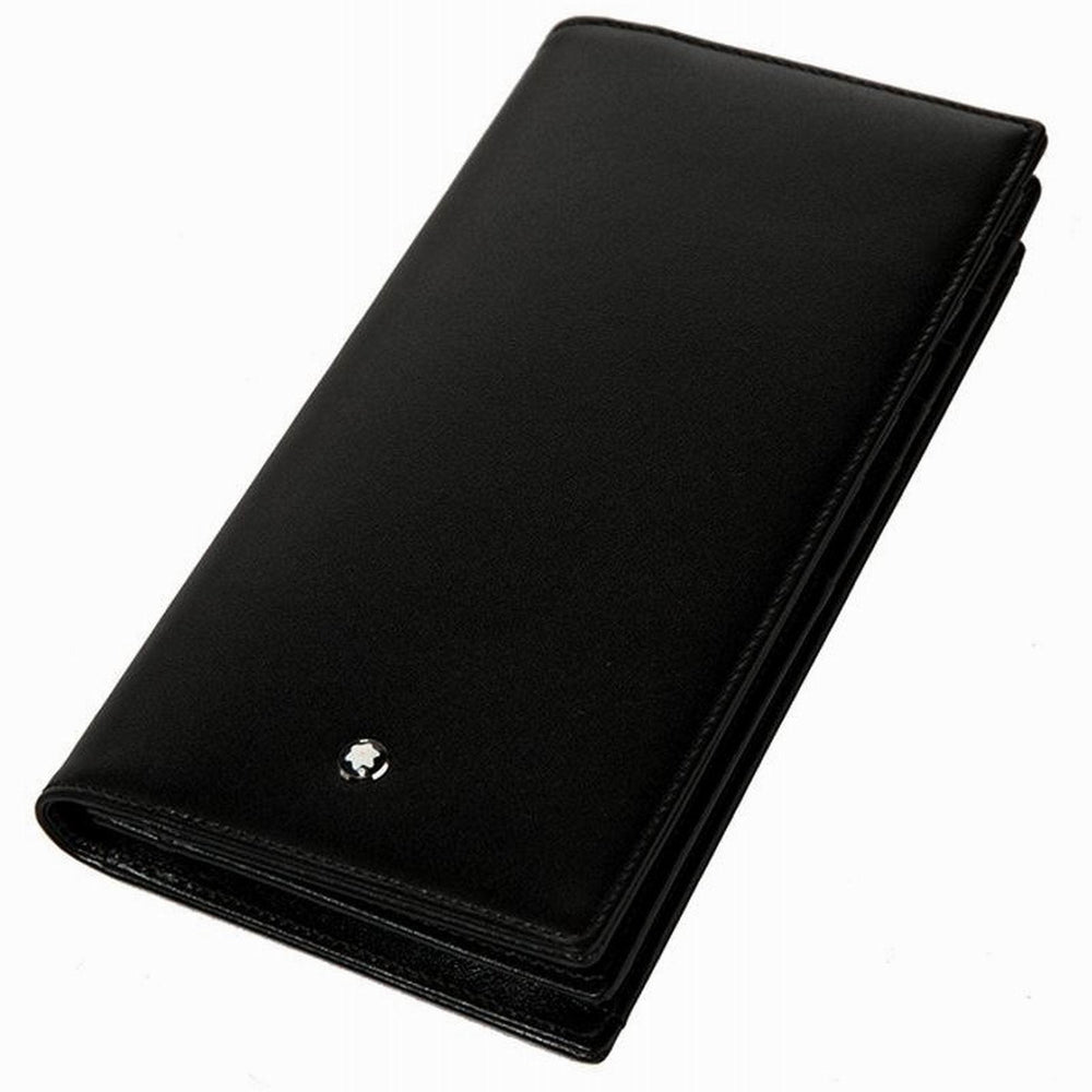 Montblanc lång vertikal plånbok 12 fack med genomskinlig ficka Meisterstück svart 114535 - Capodagli Jewellery
