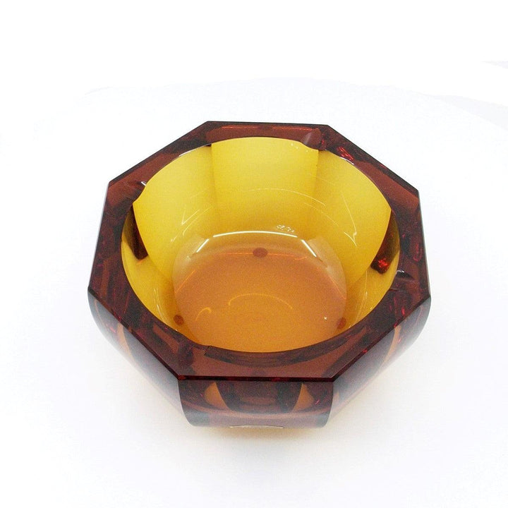 Cendrier en cristal ambré sans plomb Moser sans plomb A-0969 - Capodagli Jewellery