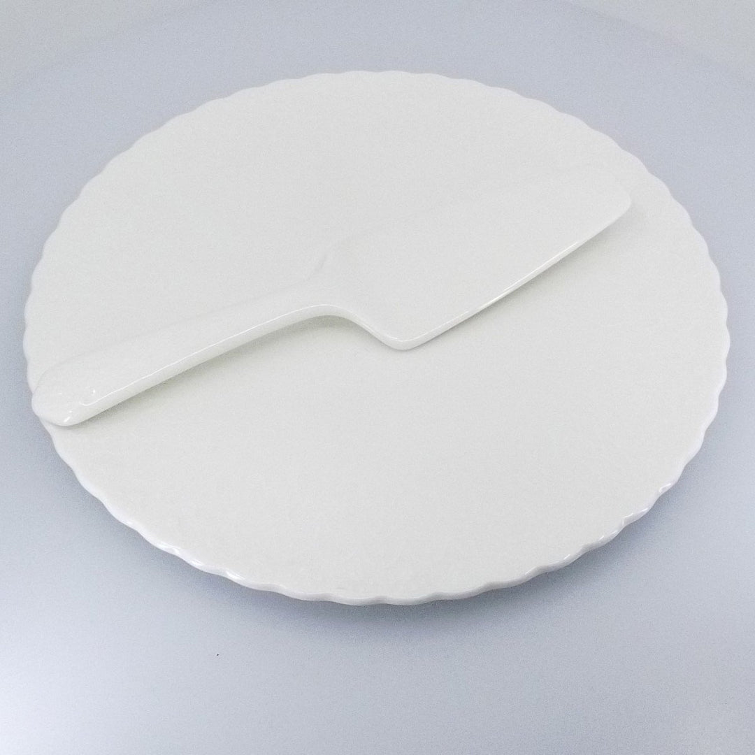 Narumi dessertbord met schep in Bone China porselein A/0330 - Gioielleria Capodagli