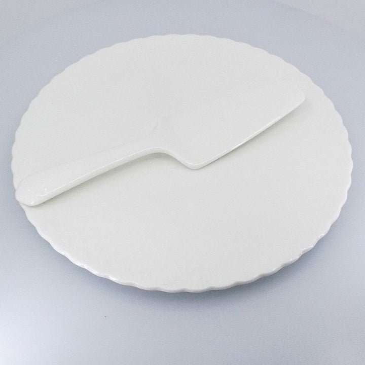 Narumi desszerttányér lapáttal Bone China porcelánból A/0330 - Gioielleria Capodagli