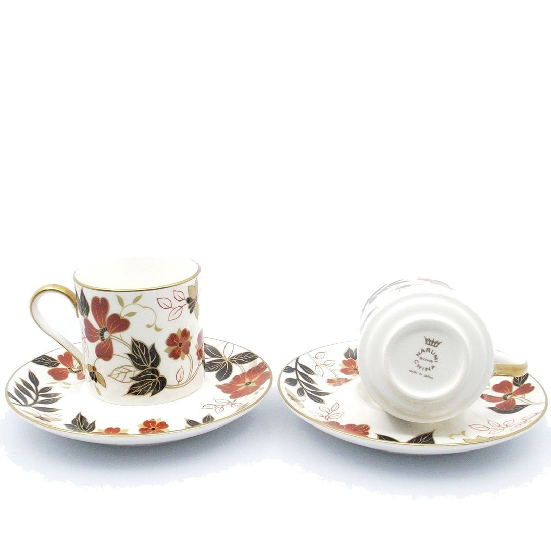 Narumi zestaw 2 filiżanek do kawy z porcelany Bone China ze złotymi wykończeniami A/1404 - Gioielleria Capodagli