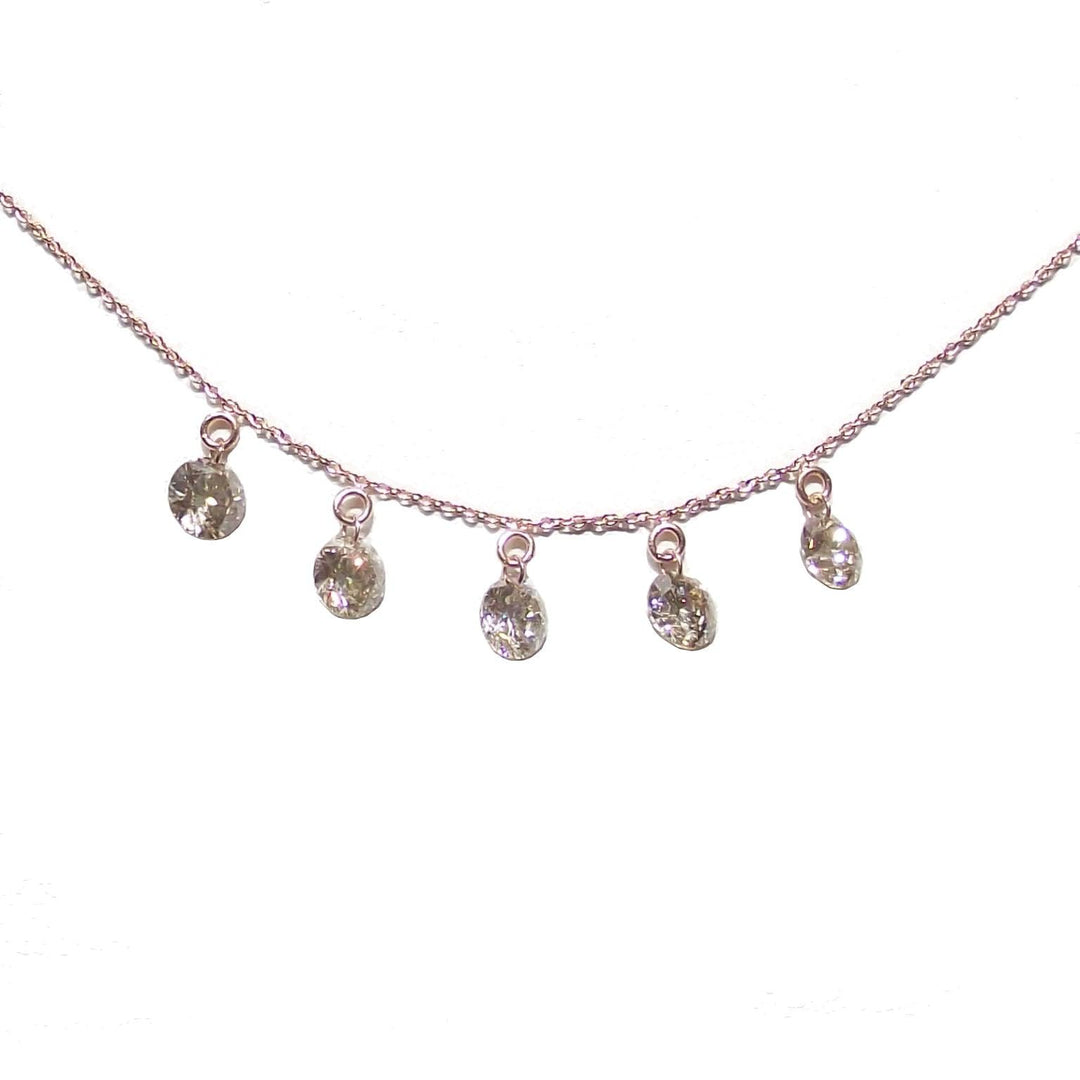 Newlight Studio Damen-Choker-Halskette aus Roségold, 1,7 g, brauner Diamant, 1,5 ct, MS-J8329 – Capodagli 1937