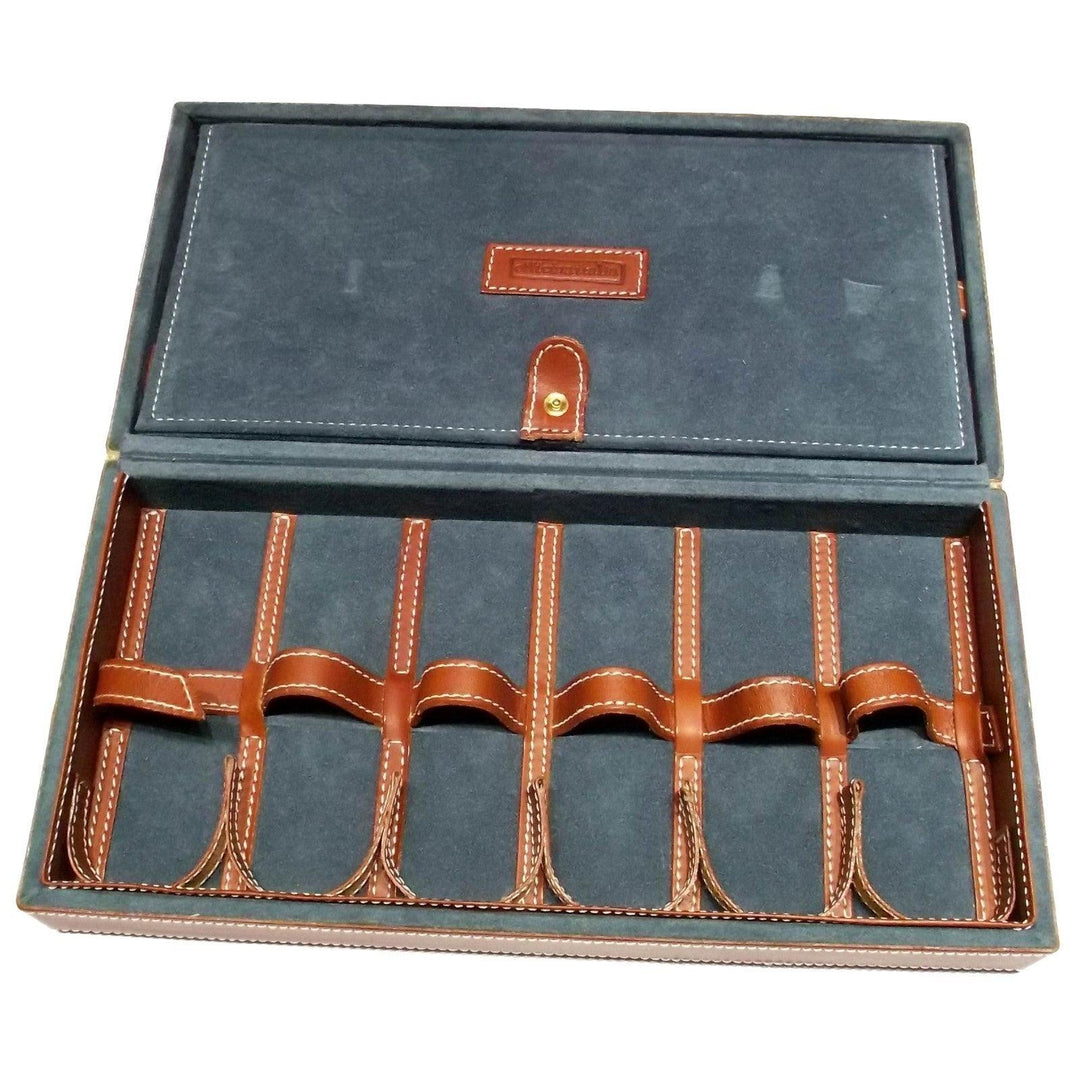 Officina Italia box för 12 bruna läderklockor 0FF.03 - Gioielleria Capodagli