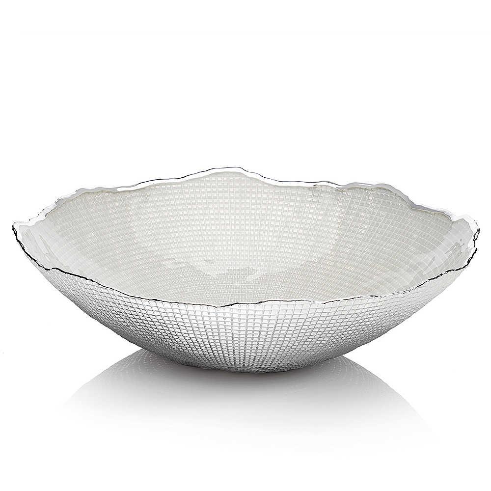 Ottaviani Infinity centerpiece 31cm H.8.5cm hvidt glas 800387B - Capodagli 1937