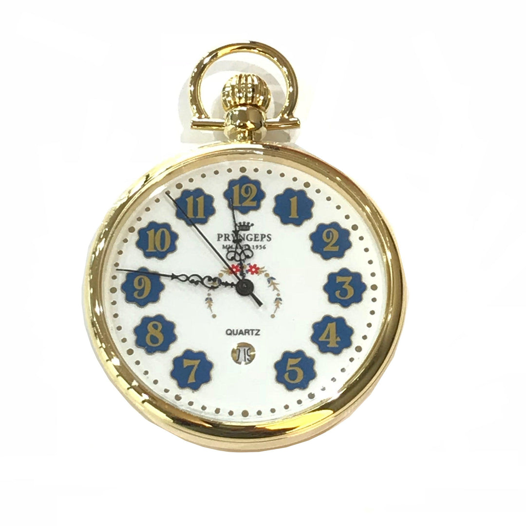 Ceas de buzunar Pryngeps Old Time 46mm placat cu aur galben T046 BLUE - Capodagli 1937