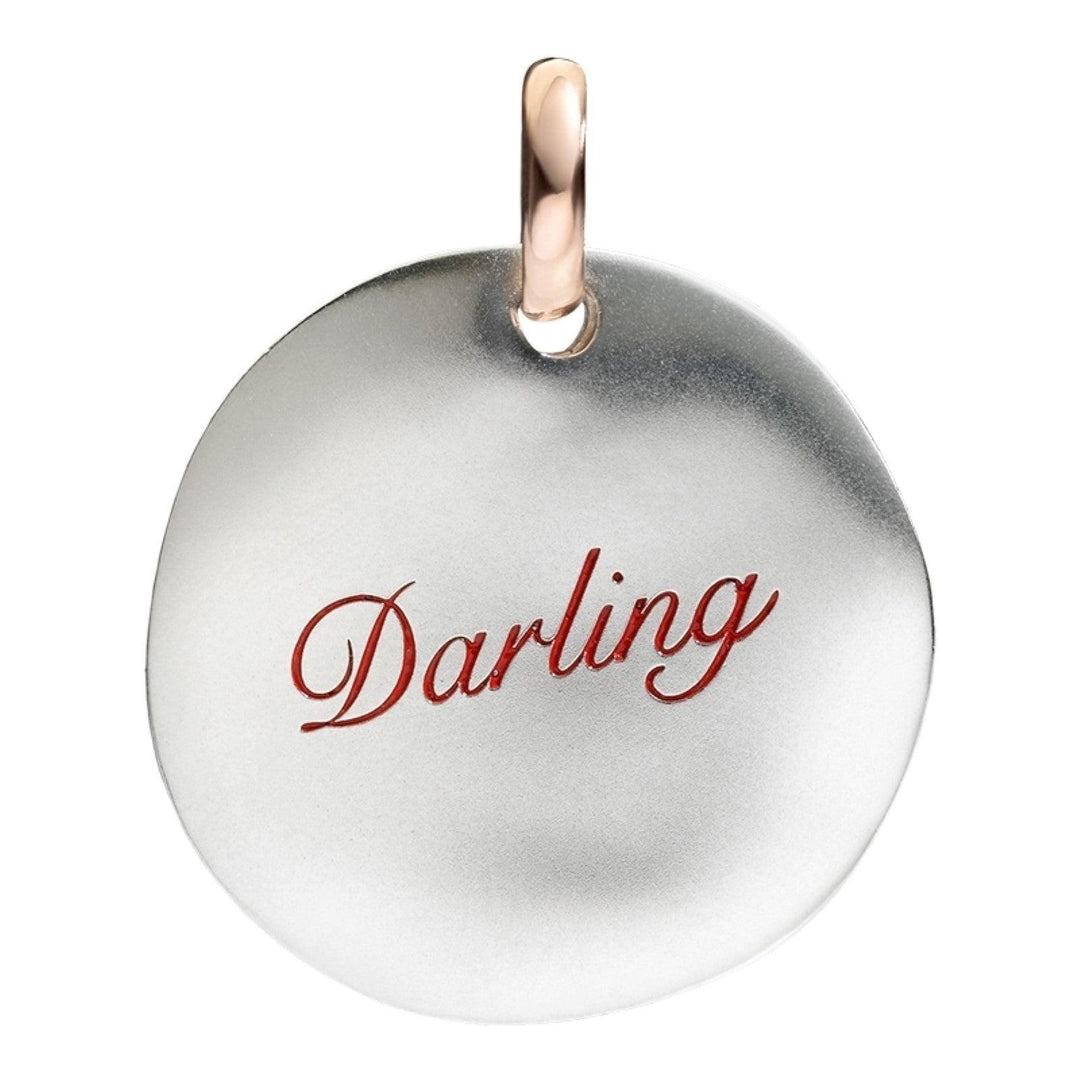 Queriot duża moneta wisiorek Darling, srebro 925, 9-karatowe złoto F12A03M0108 - Gioielleria Capodagli