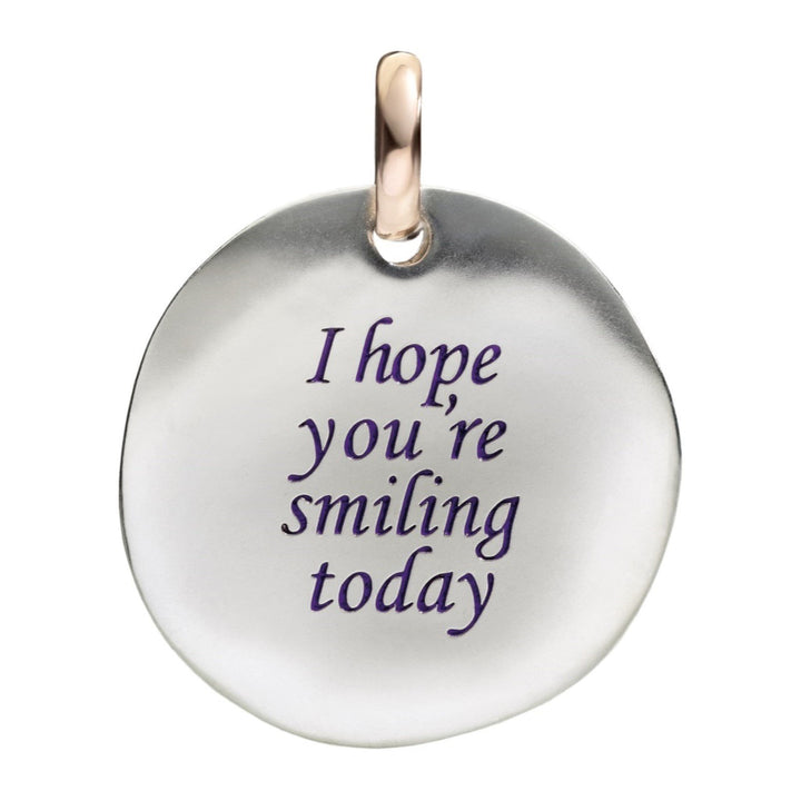 Queriot grote munthanger I Hope You're Smiling Today zilver 925 9kt goud F12A03M0307 - Gioielleria Capodagli