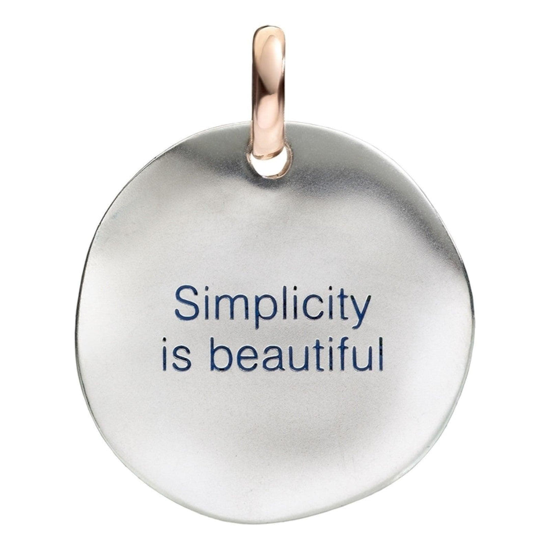 Queriot duża moneta wisiorek Simplicity Is Beautiful srebro 925 9-karatowe złoto F12A03M0509 - Gioielleria Capodagli