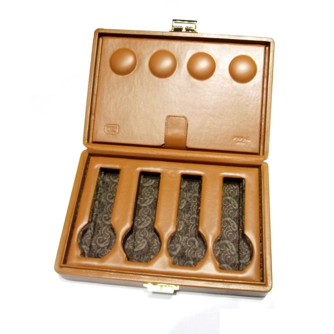 Scatola del Tempo klockbox 4+4 brunt lädersilke OFF.05 - Gioielleria Capodagli