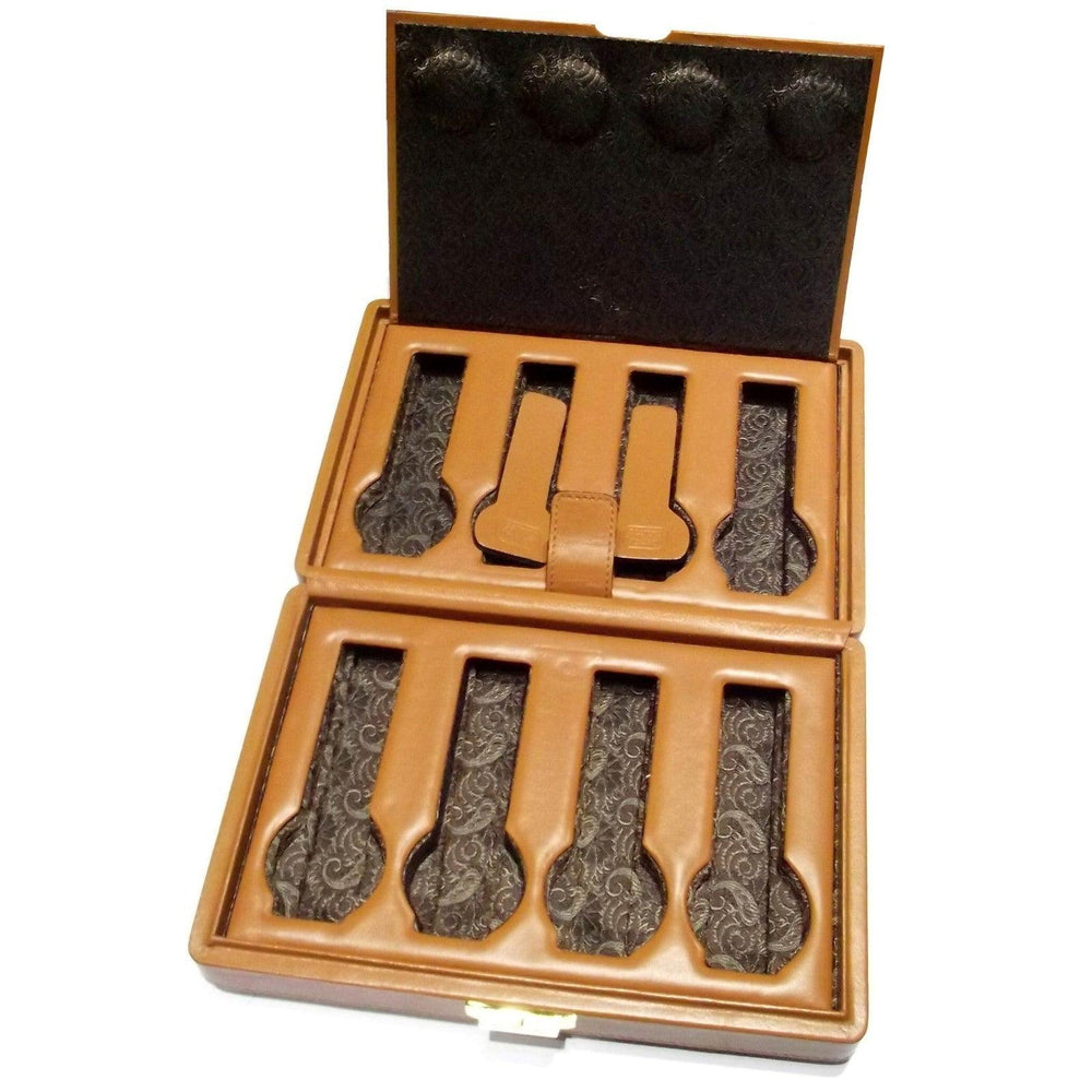 Scatola del Tempo klockbox 4+4 brunt lädersilke OFF.05 - Gioielleria Capodagli