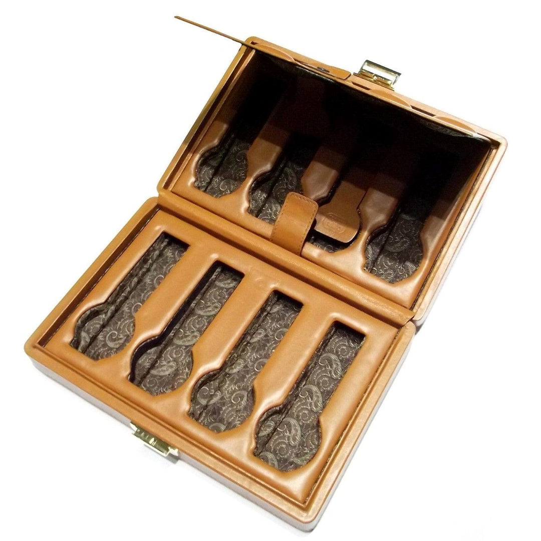 Scatola del Tempo klockbox 4+4 brunt lädersilke OFF.05 - Gioielleria Capodagli