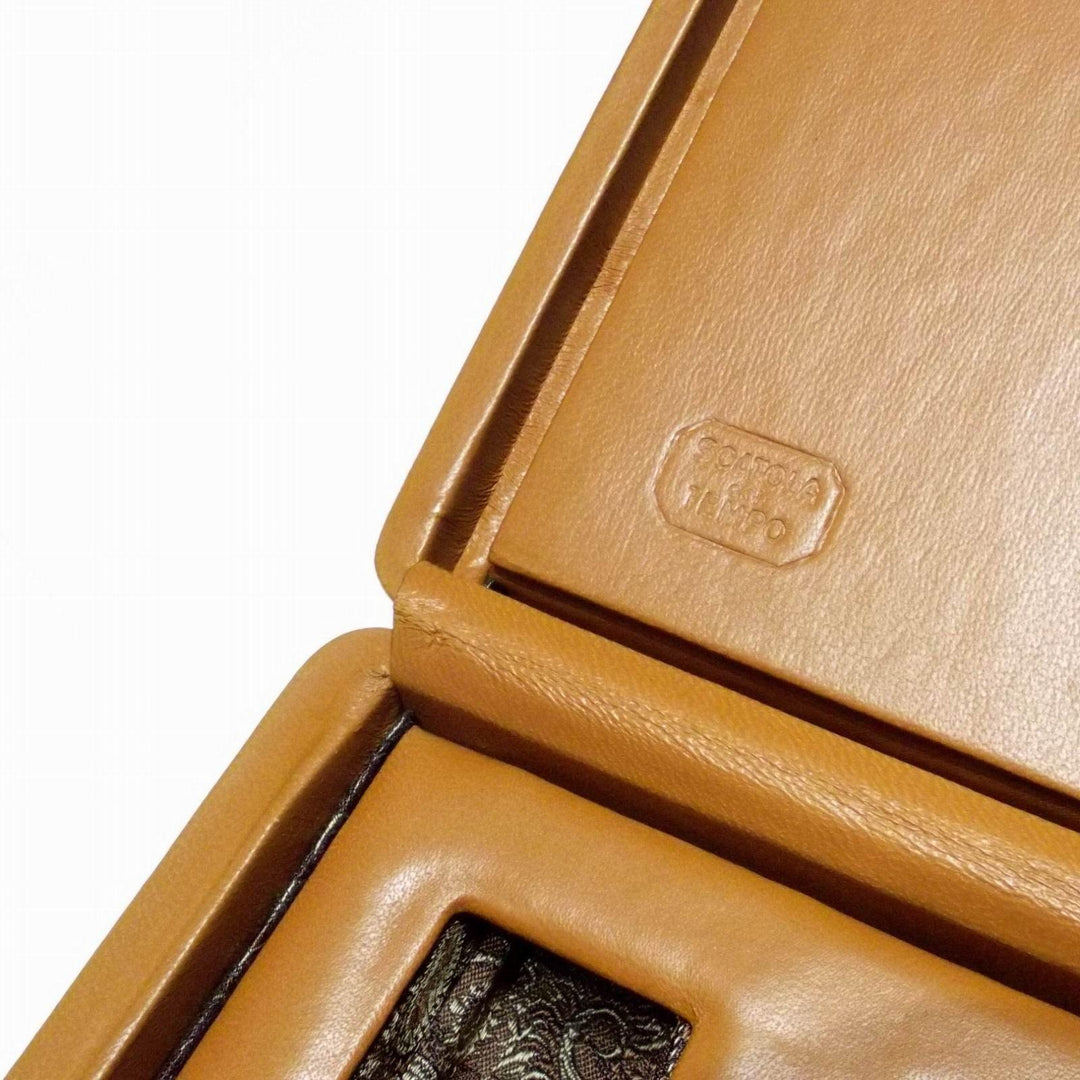 Scatola del Tempo klockbox 4+4 brunt lädersilke OFF.05 - Gioielleria Capodagli