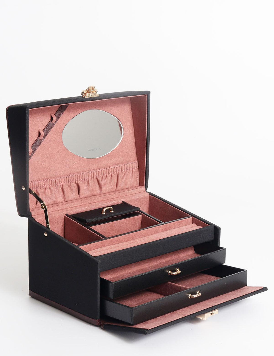 Friedrich23 smykkeskrin med kontrasterende kanter Sort 23334-2 - Capodagli 1937