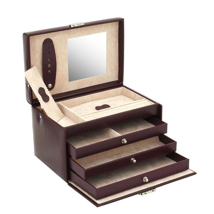 Friedrich23 joyero con asa y 3 cajones Borgoña 23231-1 - Capodagli 1937