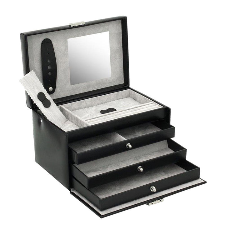 Friedrich23 smykkeskrin med håndtag og 3 skuffer Sort 23231-2 - Capodagli 1937