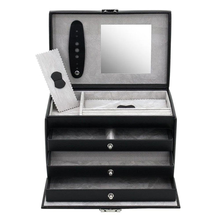 Friedrich23 smykkeskrin med håndtag og 3 skuffer Sort 23231-2 - Capodagli 1937